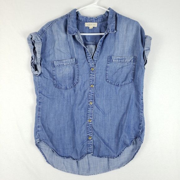 cloth & stone Tops - Cloth & Stone Top Womens Medium Tank Long Tail Chambray